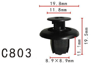 20x Nylon Push-Type Retainer Fit Toyota 90467-09166 Camry 20x9mm (9mm Hole)