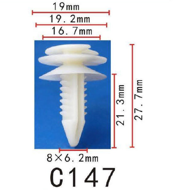 20x Nylon Fastener Rivet Retainer Clip Door Panel Retainer Universal (19x20x6mm)