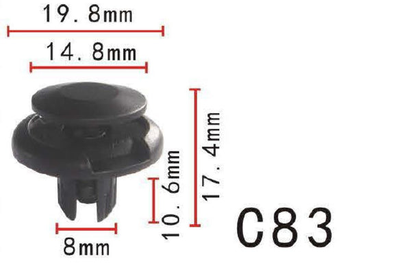 20x Fit Acura Honda 91512-SX0 Nylon Front Fender Push-Type Rivet Retainer Clip
