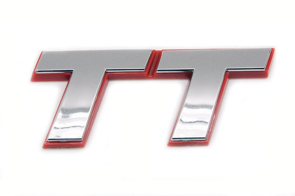 High Quality TT Plastic Chrome Silver & RED Outline RS Badge Emblem Fit For AUDI