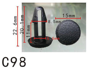 20x Nylon Fastener Rivet Retainer Retaining Clip Fit Honda Toyota (15x20x7mm)