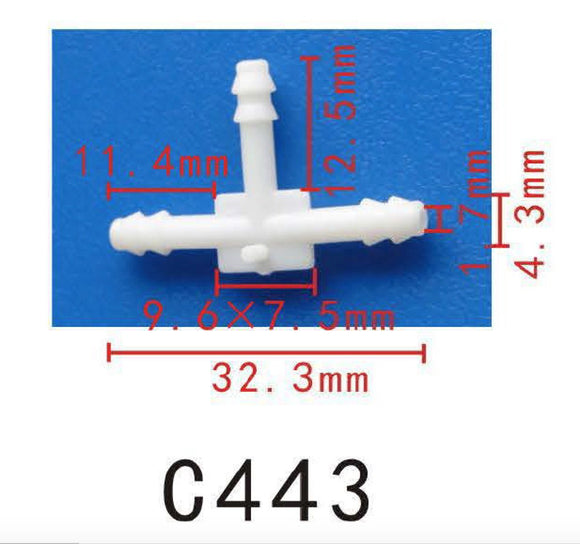 10pcs 3mm Nylon 3 Ways Hose Joiner T Connector Adapter Vacuum Silicone Plastic