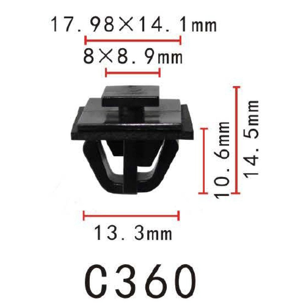 20x Nylon Fit Hyundai Body Side Moulding Clip W/Sealer (14x18x11 mm)