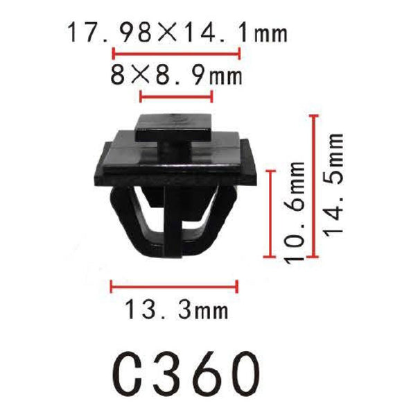 20x Nylon Fit Hyundai Body Side Moulding Clip W/Sealer (14x18x11 mm)