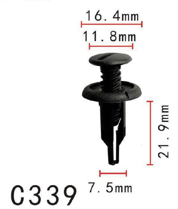 20x Fit Honda 91561-S84-A00-M1 Nylon Rear Panel Push-Type Retainer Clip 8mm Hole