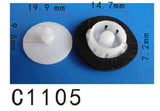 20x Nylon Body Cap Panel Cap Fit For Nissan 21.6mm 27/32" Head Diameter
