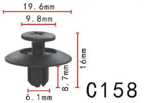 20x Nylon Fit Mazda Push-Type Retainer Clip #1395-68-676 #9926-50-635 6mm Hose