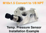 Alloy Sensor Fitting Adapter, M18 x P1.5 to 1/8 NPT Female Sensor Reducer Converter, Black