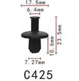 20x Fit Chrysler 6031383 Nylon Grille Push-Type Retainer Clip 18x11x 7mm 1978-On