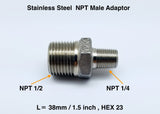 Stainless Steel Fitting Adapter, NPT to NPT, Multiple Angle & Size