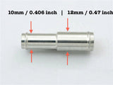 Aluminum Alloy Vacuum Hose Joiner / Reducer Pipe, L=1.8" (45mm), Chrome Polish, Multiple Size