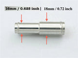 Aluminum Alloy Vacuum Hose Joiner / Reducer Pipe, L=1.8" (45mm), Chrome Polish, Multiple Size