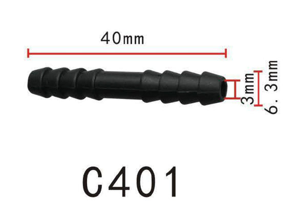 Straight Vacuum Hose Joiner, OD=5mm (0.2