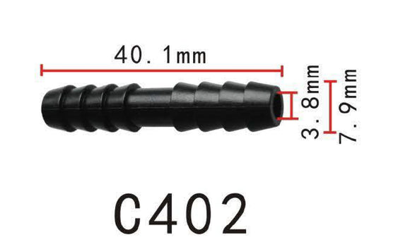 Straight Vacuum Hose Joiner, OD=6mm (0.24