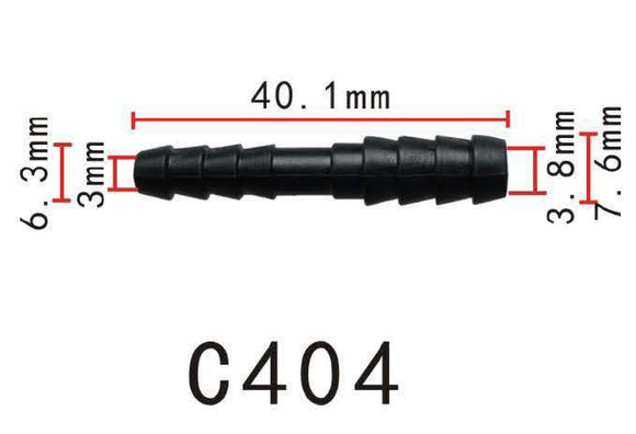 Straight Reducer Vacuum Hose Joiner, OD=6.5-5mm (0.26