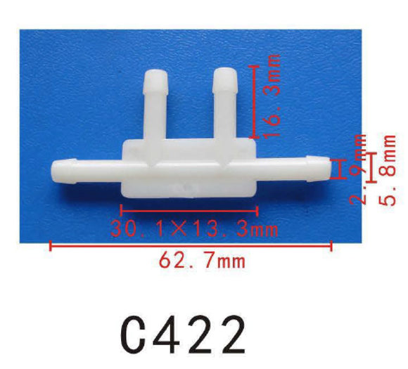 4-Way Cross Vacuum Hose Joiner, OD=5mm (0.2