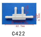 4-Way Cross Vacuum Hose Joiner, OD=5mm (0.2") (Pack of 5)