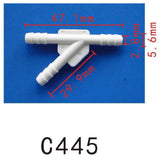 3-Way Y-Piece Vacuum Hose Joiner, OD=5mm (0.2") (Pack of 5)
