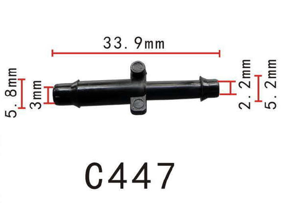 Straight Reducer Vacuum Hose Joiner, OD=5-4mm (0.2