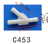 3-Way Y-Piece Vacuum Hose Joiner, OD=6.5mm (0.26") (Pack of 5)