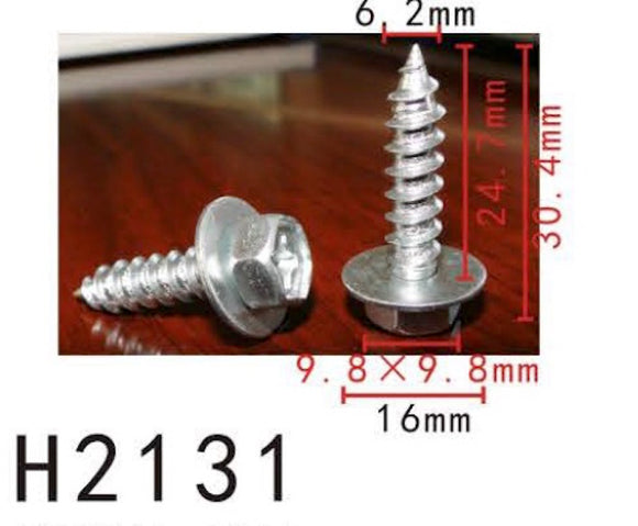 10PCS BUMPER / TRUNK / FENDER 25mm Long Self Tapping Screw Fit For TOYOTA