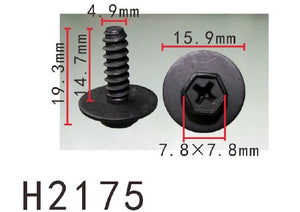 10PCS BUMPER / TRUNK / FENDER 15mm Long Self Tapping Screw Fit For MAZDA