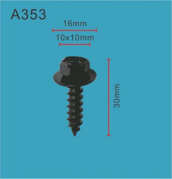 10pcs Fit TOYOTA Celica Tapping Screw with washer For Interior Body 9015960215