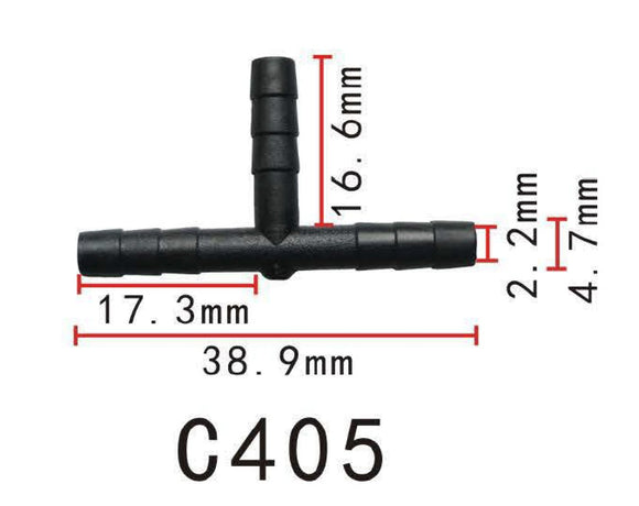 10pcs 4mm Plastic 3-Ways T-Piece Hose Joiner Coupler Adapter Vacuum Silicone