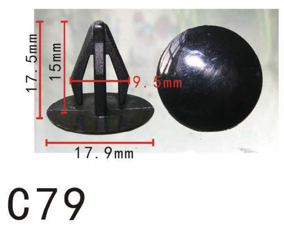 20x Nylon Fastener Rivet Retainer Retaining Clip Fit Honda (18.1mmx15mmx7mm)