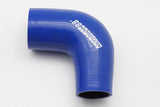 Universal Silicone Hose, 90-Deg Elbow Reducer Coupler, Leg Length 3.13" (80mm), Multiple Color &