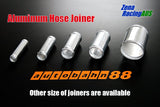 Aluminum Alloy Hose Joiner Pipe, L=3" (76mm), Chrome Polish, Includes 2 G-Clamps, Multiple Size