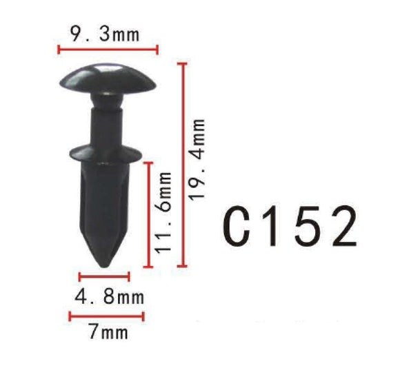 20x Nylon Fastener Rivet Push-Type Retainer Clip Tail Lamp (7mmx12.1mm)