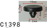 20x Nylon Fastener Rivet Retainer Clip (18x7.5x7mm) for 6mm Hole