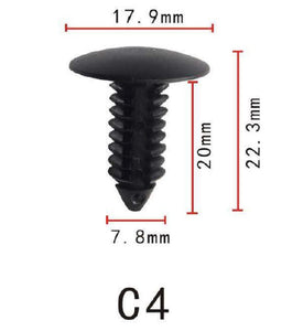 20x Nylon Fastener Rivet Retainer Clip Fit Ford, Chrysler and GM General Motor (18mmx20mm)