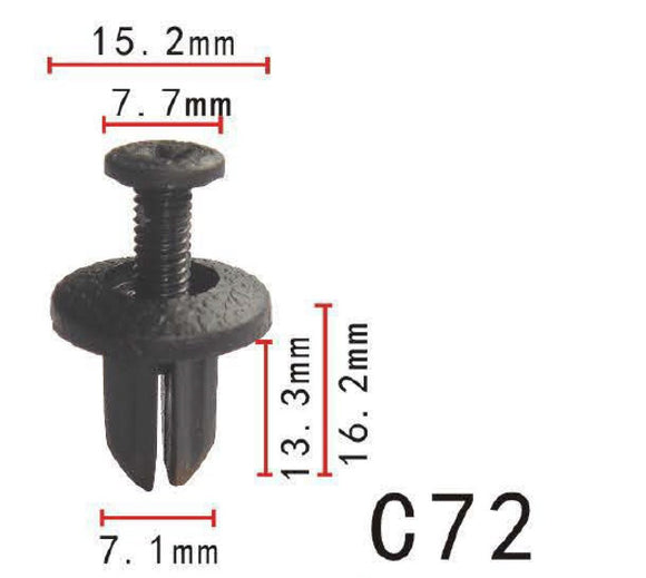 20 Nylon Fit Honda Pillar Garnish Side And Trunk Lining Retainer Clip 15x13x7mm