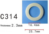 20x Car Nylon Plastic Washer O Ring Seal 16mm 5/8" M13 I.D. / 25.4mm 1" O.D.