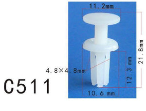 20x Nylon Fastener Rivet Push-Type Retainer Clip (10.6mmx12.3mmx4.8mm)
