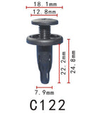 20x Nylon Fastener Rivet Push-Type Retainer Clip Fit Accord 90~ (18x21.6x8mm)