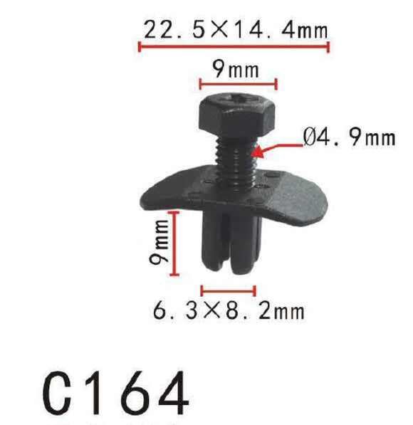 20x Nylon Rivet Push-Type Retainer Clip Fit For Nissan #63844-00100 Isuzu