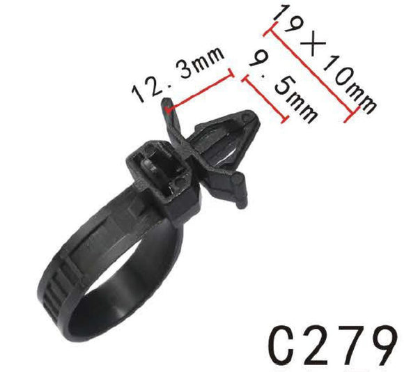 20x Fit Mazda 110mm Nylon Push Mount Wire Ties Releasable Cable Strap 7mm Hole