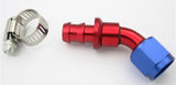 Alloy Push-On AN Hose End Fitting Adapter, Blue/Red, Multiple Angle & Size